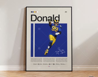 Aaron Donald Poster, LA Rams Poster, Rams Fan Gift, NFL Poster, Sports Poster, Football Poster, NFL Wall Art, Sports Bedroom Posters
