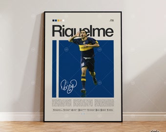 Riquelme Poster, Boca Juniors Poster, Soccer Gifts, Sports Poster, Football Player Poster, Soccer Wall Art, Sports Bedroom Posters