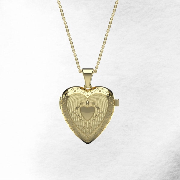 Silver Locket Necklace With Photo Etsy