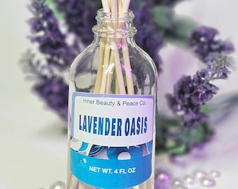 4 oz. Eco-Friendly Reed Diffuser Refill with Natural Reeds- Lavender Oasis