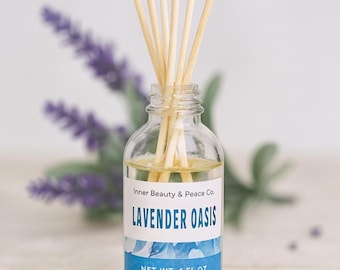 Lavender Oasis Reed Diffuser - Natürlicher Raumduft, Aromatherapie Geschenk