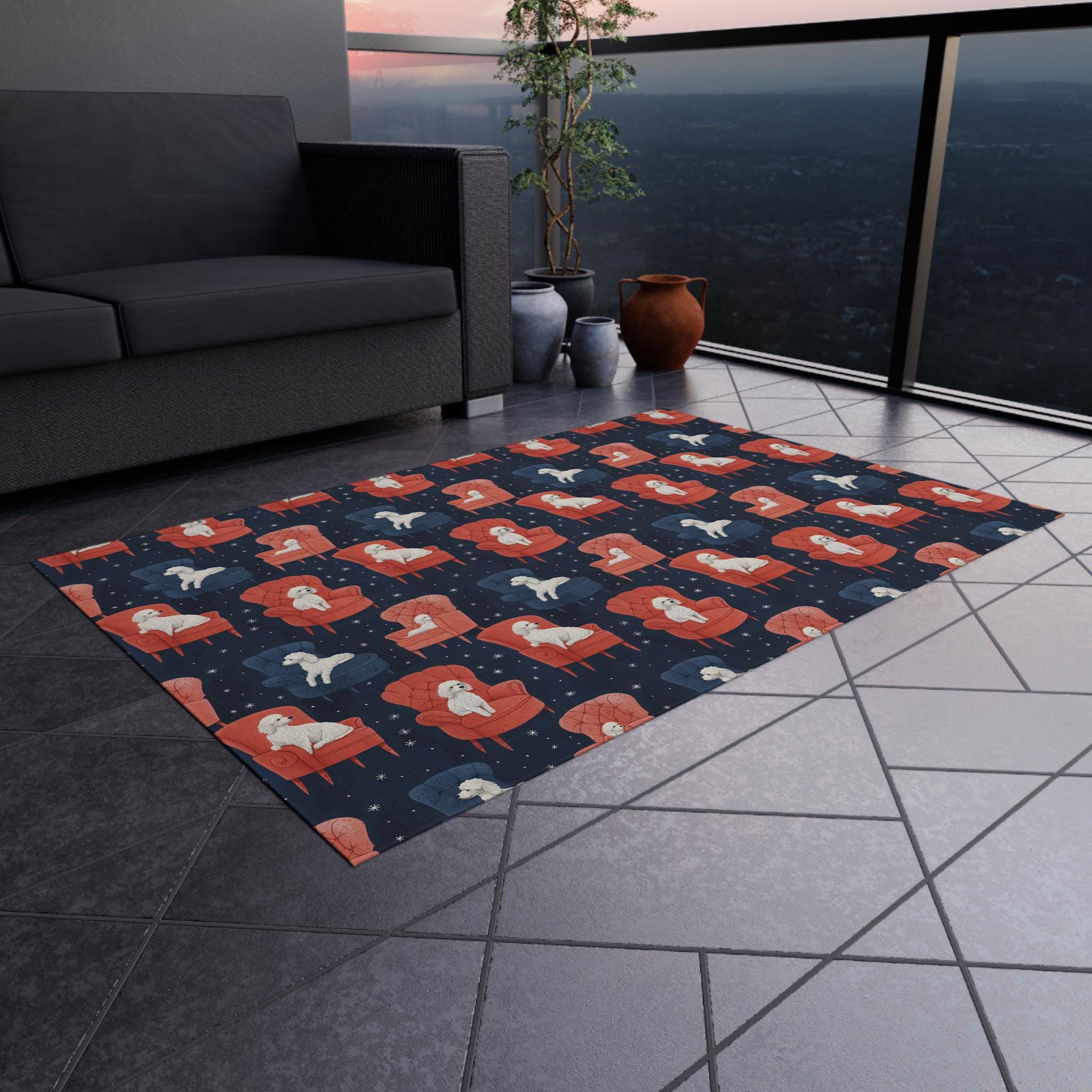 Tappeto da esterno con stampa barboncino/tappetino da gioco barboncino/tappeto da esterno con stampa di cani/tappeto da interno o da esterno