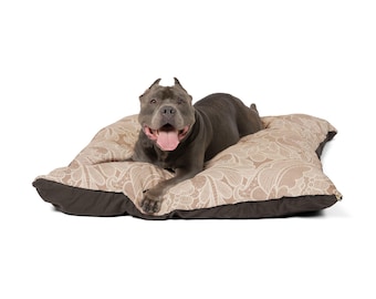 Elegant Lace Print Pet Bed - Cozy Dog and Cat Bed, Luxurious Plush Cushion for Pets, Decorative Pet Lounger for Home, Stylish Animal Bed
