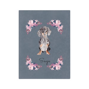 Benutzerdefinierte Dackel Geschenke / Dackel Decke / Graue Haustier Decke / Haustier Name Decke / Dackel Besitzer / Personalisierte Fleece Decke