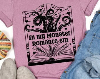 Monster Romance Era T-shirt, Romance Reader Tee, Spicy Book Lover Shirt, Reading Smut, Bookish, Romance Lover, Bookworm, Romancelandia