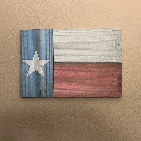 Rustic Wooden Texas Flag