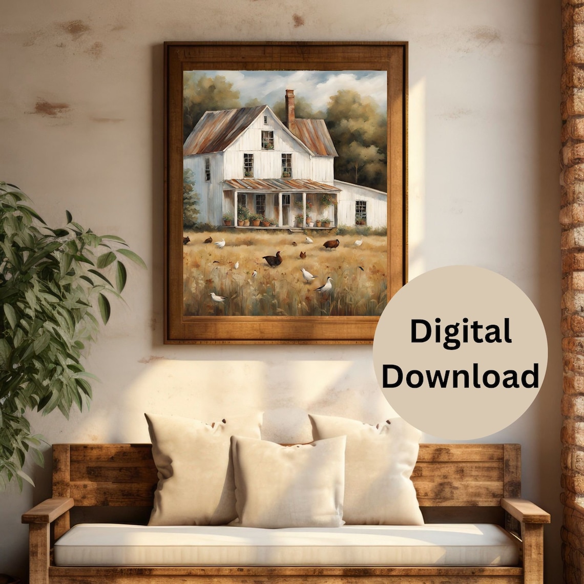 Printable Download Rustic Farmhouse Wall Art, Wall Art Print, Rustic
