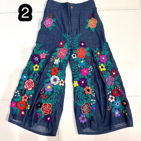 Embroidered pants, Elastic waist pant, Hippie Pants, Boho Pants, Colorful pants, Handmade Pants, Harem pants, big leg pants, Vintage pants