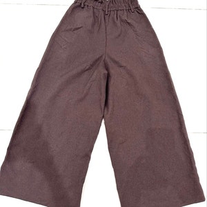 Cotton Embroidered Pants, M size Pants, Floral embroidered Pants, Brown Pants, Relax Pants, Wide leg Pants, Elastic waist pants zdjęcie 10