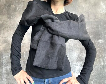 Black Blouse, M size blouse, Elastic Blouse, Big Bow at the front Blouse, Elegant Blouse