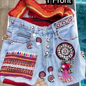 Handgefertigte Upcycled Jeanstasche, Crossbody Jeanstasche, Umhängetasche, Jeanstasche, Coole Jeanstasche, Boho Schultertasche