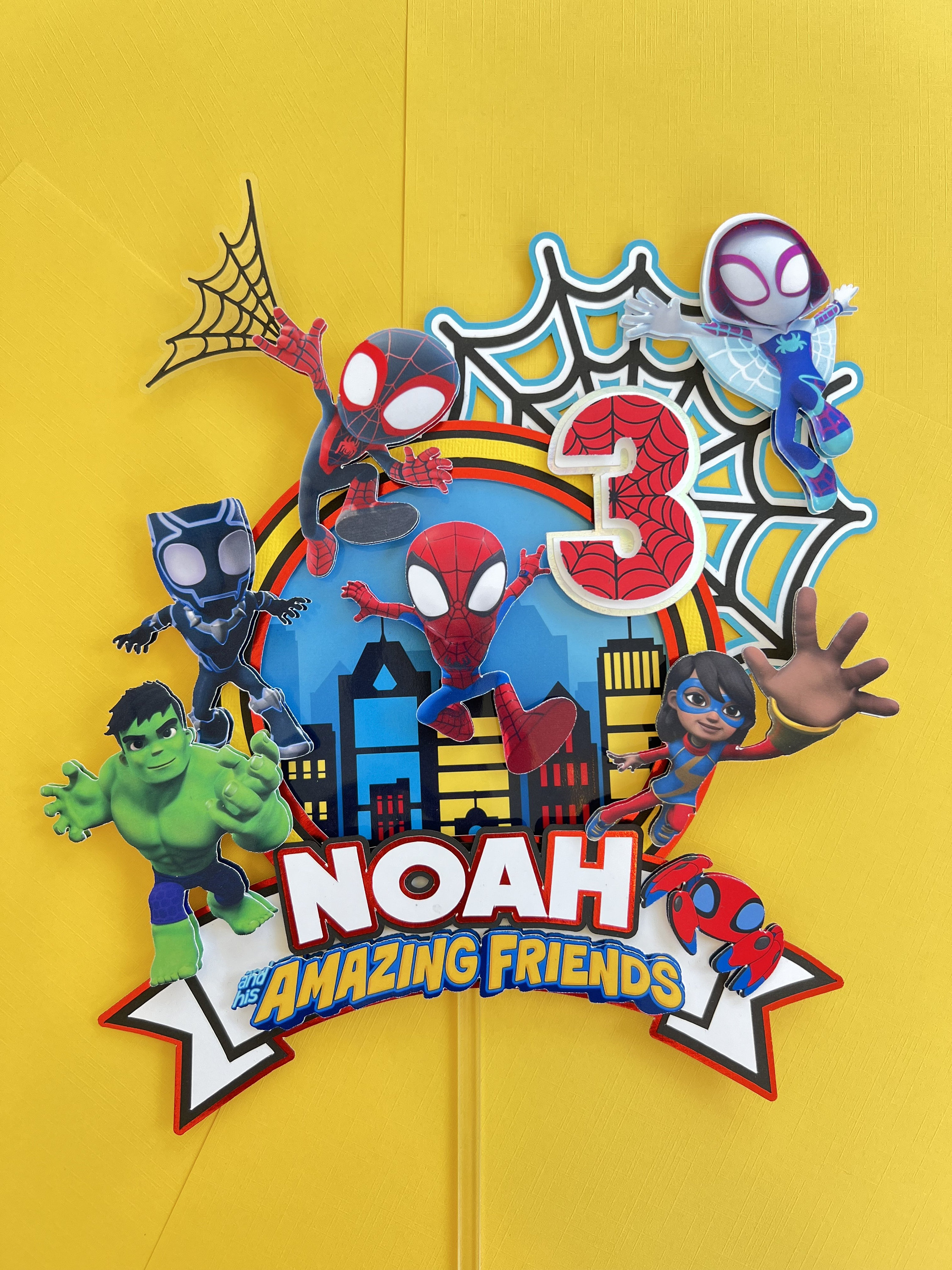 Spidey and his amazing friends cake topper