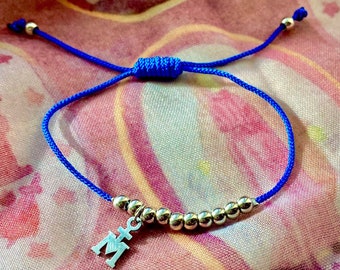Adjustable Marian Charm Bracelet Virgin Mary Catholic Gift Blue