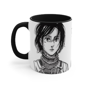 Angriff auf Titan, Mikasa Ackerman Kaffeetasse, Anime-Kaffeetasse, Manga-Kaffeetasse, Mikasa-Kaffeetasse, AOT-Kaffeetasse, AOT Kunsttasse, 11 Unze