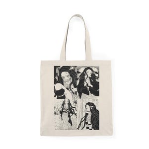 Demon Slayer Nezuko Kamado Tote Bag 15&quot; x 16&quot;, Demon Slayer Gift, Cute Anime Gift for Him, Cute Manga Gift, Nezuko Anime Gift, Anime bag