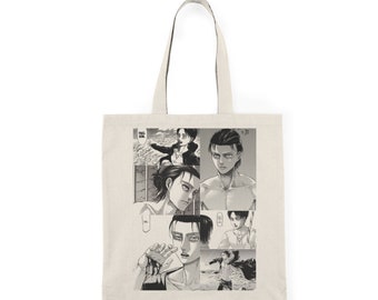 Attack On Titan Eren Yeager Tote Bag, AOT Tote Bag, AOT Eren Tote Bag, AOT Gift, Anime Gift, Cute Anime Gift, Anime Tote Bag, 15&quot; x 16&quot;