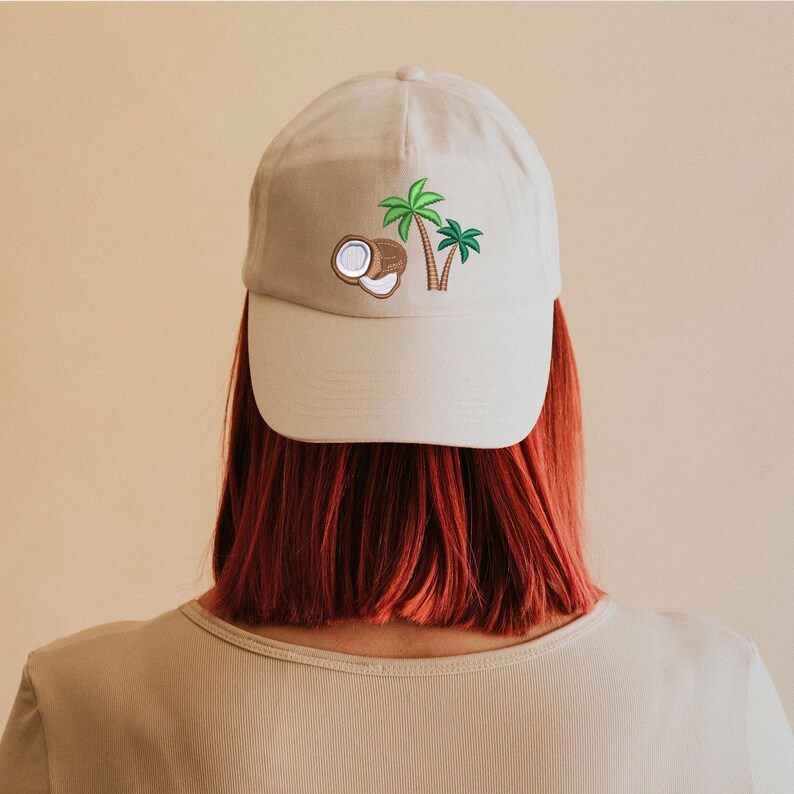 Kamala Harris Coconut Palm Tree Embroidery, Digital Machine Embroidered