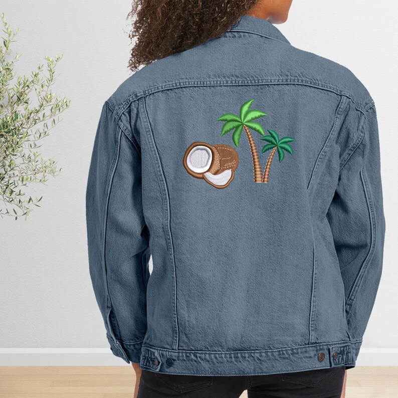 Kamala Harris Coconut Palm Tree Embroidery, Digital Machine Embroidered