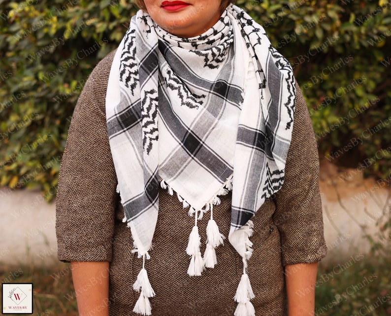Arab Shemagh Keffiyeh Head Wrap Shemagh Arab Head Scarf Keffiyeh