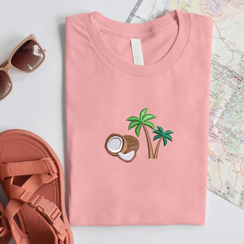 Kamala Harris Coconut Palm Tree Embroidery, Digital Machine Embroidered