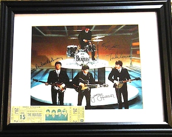 The Beatles Concert Reproduction Autograph, Photo, Concert Ticket