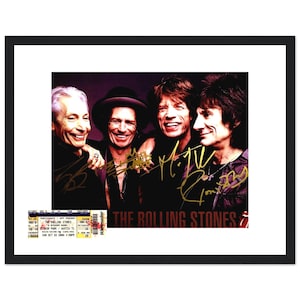 The Rolling Stones Framed Reproduction Autograph Photo & Ticket