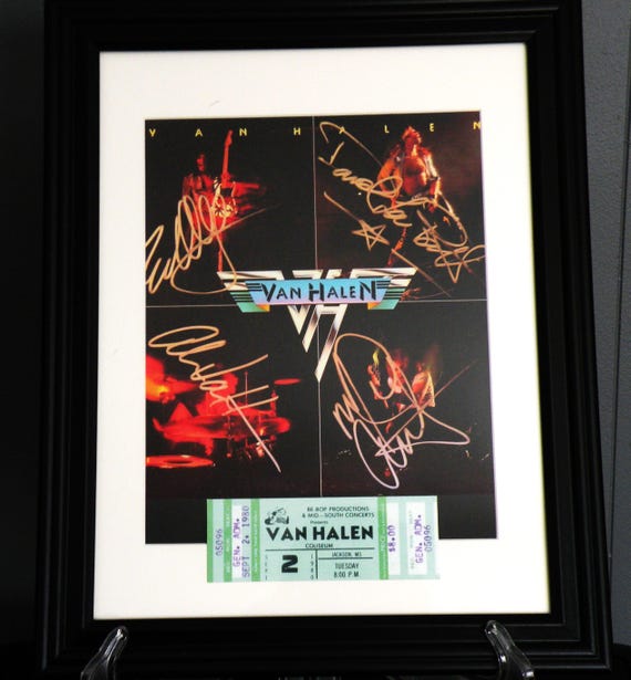 Van Halen in a Quality Glass Frame, With Reproduction Photo