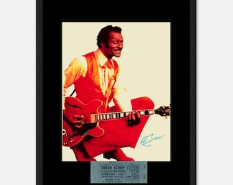 チャックベリー　直筆サイン入り写真 チャック・ベリー直筆サイン入り写真 - ロックンロールの父、COA付き