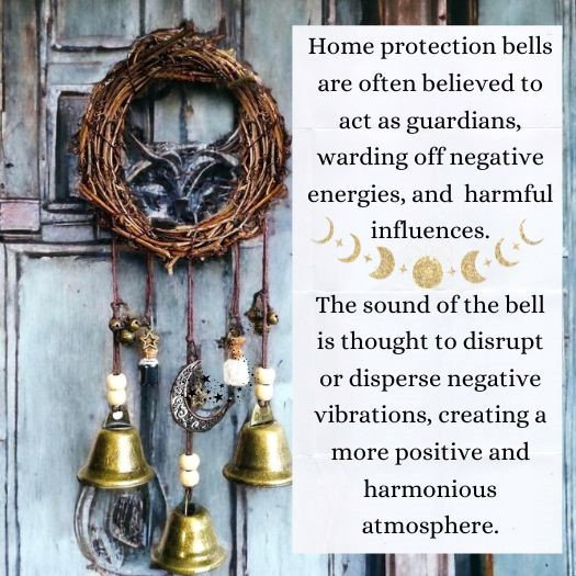 MALOKI Witch Bells,2 Pieces Witch Rattan Bells Door Knob Hanger Witchcraft  Home Protection Hanging Door Bell for Porch, Garden, Window Car Hanging