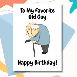 Printable Birthday Card with Funny Grandpa | Funny Printable Digital Birthday Card | Funny Birthday Cards for Friends, Family & Children