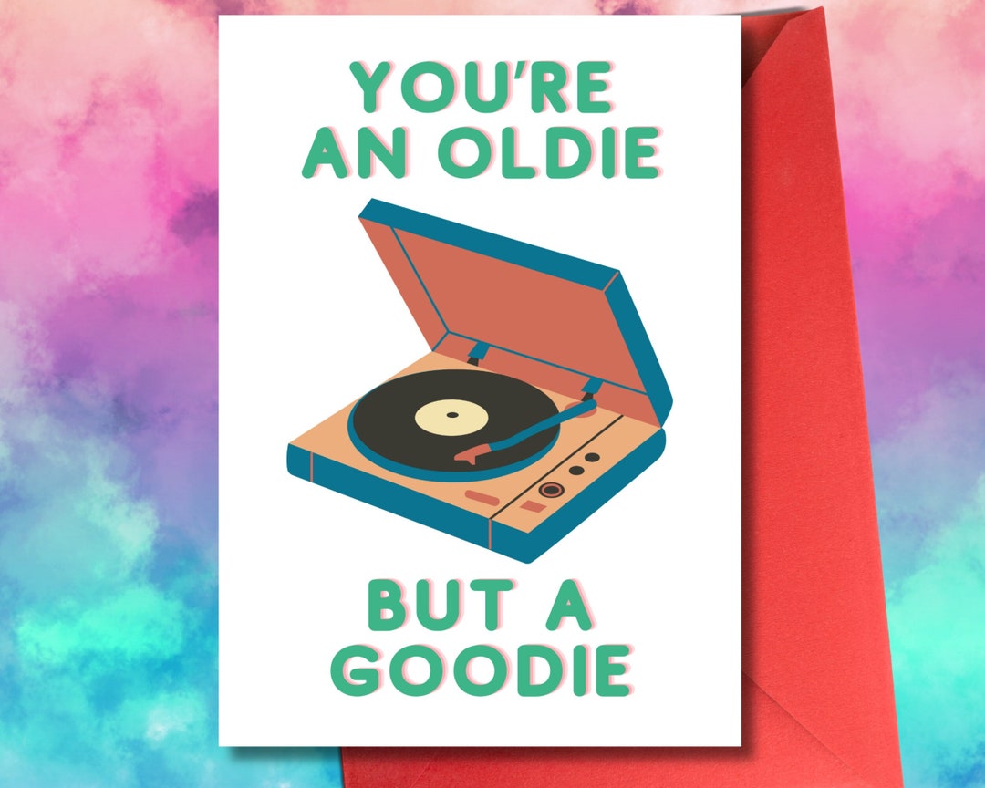 Printable Birthday Card With Funny Record Joke Funny Digital Birthday