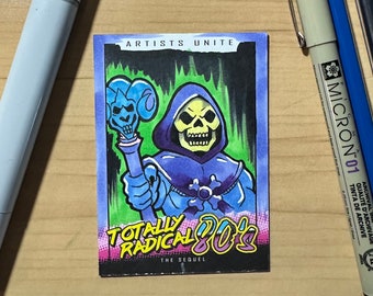 Skeletor Artists Unite Totally Radical 80's Sketch Card