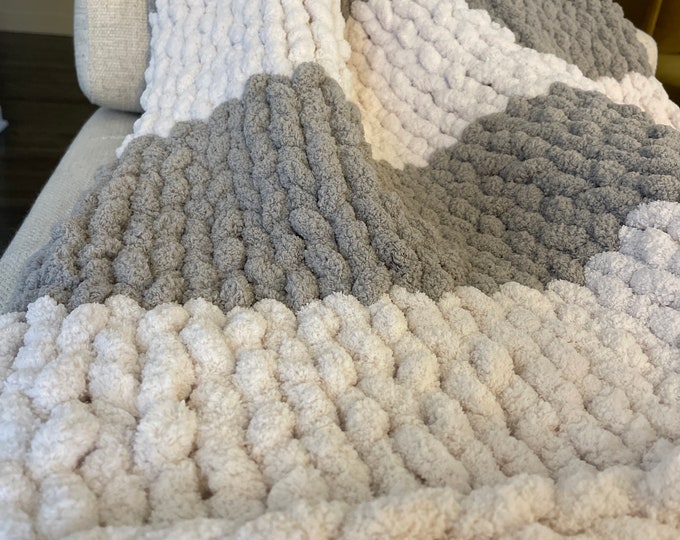 Handknit chunky Blanket