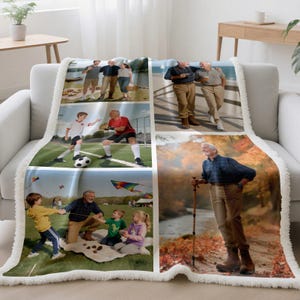 Personalized Photo Sherpa Blanket: Custom Picture Collage Gift