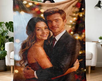 Personalized Blanket Using 1-9 Photos, Custom Couple Picture Keepsake, Anniverary Gifts for Him Her