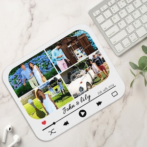 Personalisierte Mauspad | Personalisiertes Foto-Mauspad mit Text | Foto Collage Maus Pad | Schreibtisch Accessoires | Geschenk für Sie & Ihn | Bürogeschenke