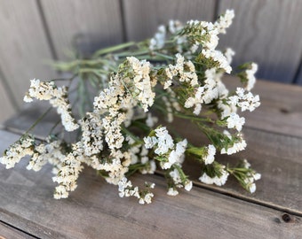 Dried Statice, Dried Flowers, Creamy White, Everlasting Flowers, Wedding, Dry Flower Stems, Real Dried Floral, Naturally Dried Bouquet