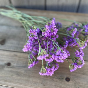 Dried Statice, Dried Flowers, Soft Violet Purple, Everlasting Flowers, Wedding, Dry Flower Stems, Real Dried Floral, Naturally Dried Bouquet