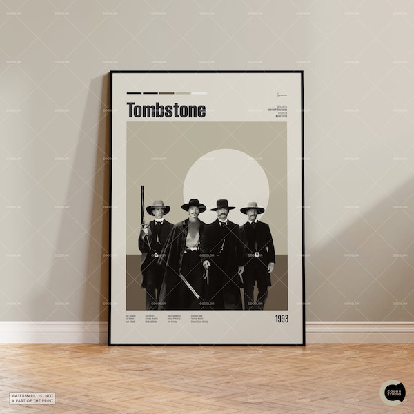 Tombstone, Retro Movie Poster, Midcentury Modern, Retro Tv Show Poster, Minimal Movie Art, Best Movies of All Time, Custom Movie Poster