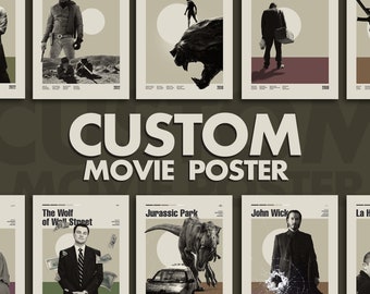 CUSTOM MOVIE POSTER, Retro Movie Poster, Midcentury Modern, Retro Tv Show Poster, Minimal Movie Art, Best Movies of All Time, Art Poster