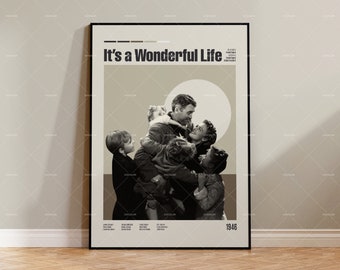 It's a Wonderful Life, Retro Movie Poster, Midcentury Modern, Retro Tv Show Poster, Minimal Movie Art, Best Movies, Custom Movie Poster