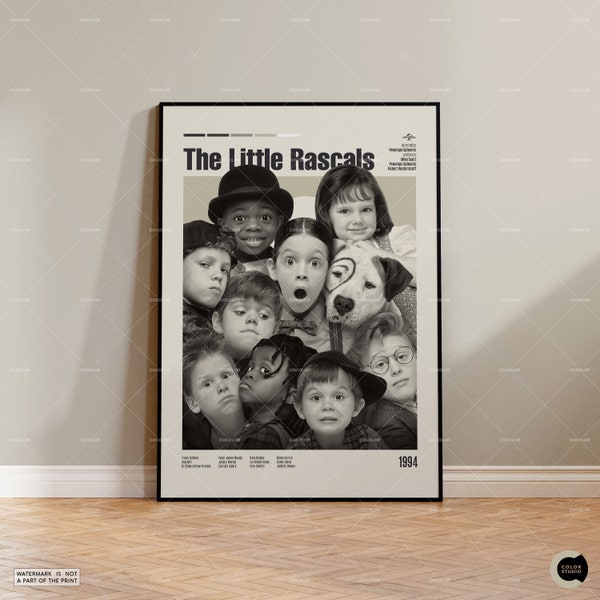 The Little Rascals, Retro Movie Poster, Midcentury Modern, Retro TV Show Poster, Minimal Movie Art, beste films, aangepaste filmposter