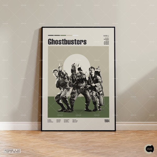 Ghostbusters, Retro Movie Poster, Midcentury Modern, Retro Tv Show Poster, Minimal Movie Art, Best Movies of All Time, Custom Movie Poster