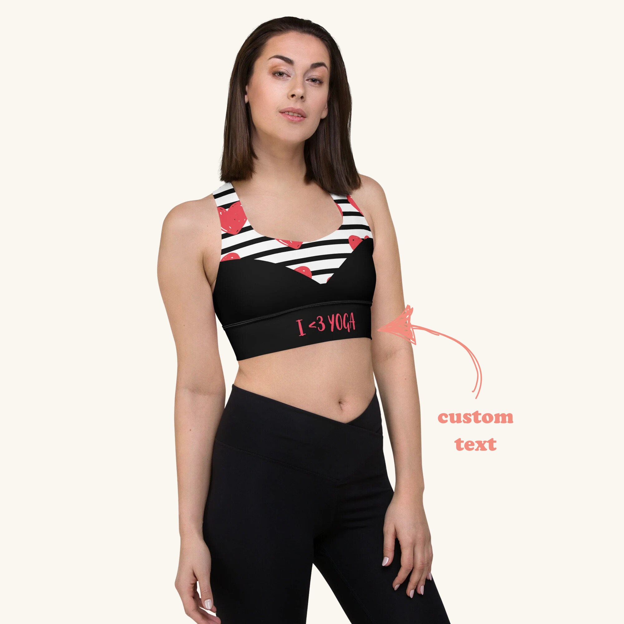 Heart Sports Bra for Women Womens Striped Circus Sports Bra W/ All Over  Print Red Heart for Valentines Day Non See Through Squat Approved -   Australia