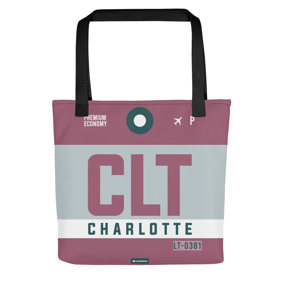 CLT Charlotte Airport Code IATA Design Tote Bag Aviation Cabin Crew clt-charlotte-airport-code-iata-design-tote-bag-aviation-cabin-crew