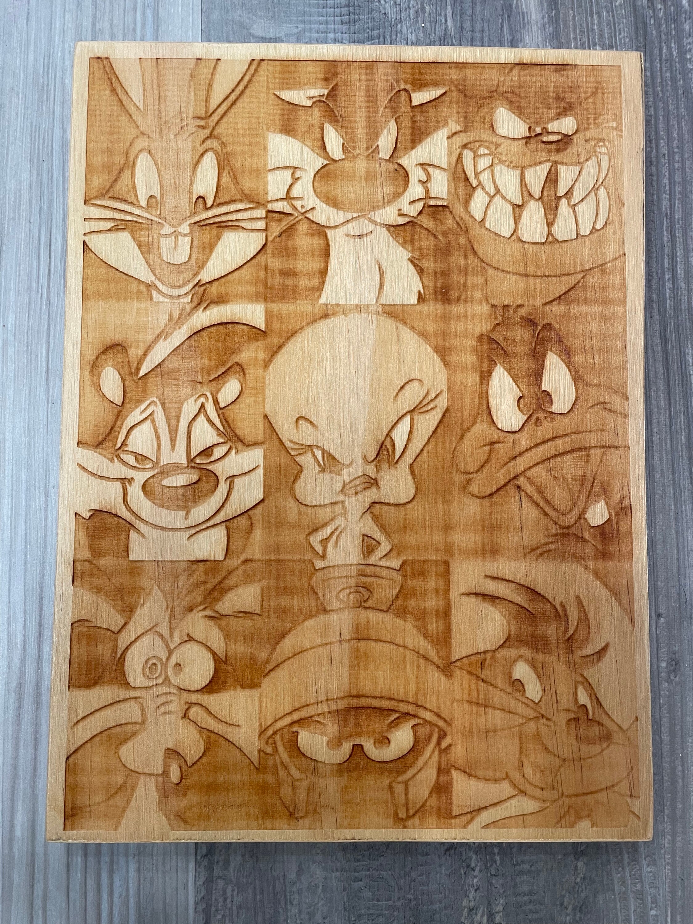 Looney Tunes Wooden Laser Engraved Sign Etsy