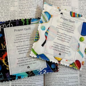 Mini Prayer Quilt | Pickleball | Pocket Prayer Quilt w/wooden or plastic cross | Printed prayer poem | Prayer card | Gift |Prayer | Handmade