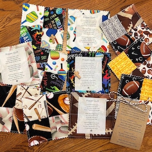 Mini coperta da preghiera / Sport / Trapunta da preghiera tascabile con croce di legno o plastica / Poesia di preghiera stampata / Biglietto di preghiera / Regalo / Preghiera / Fatto a mano