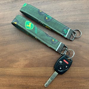 Fabric Wristlet ~ Key Fob ~ Keychains ~ Handmade ~ John Deere tractor