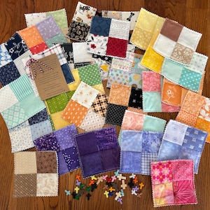 Mini gebedsquilt | Set van 6 ~ Bulkcadeau | Pocket-gebedsquilt met houten of plastic kruis | Gebedskaart | Bijbeltekst | Handgemaakt | Verscheidenheid
